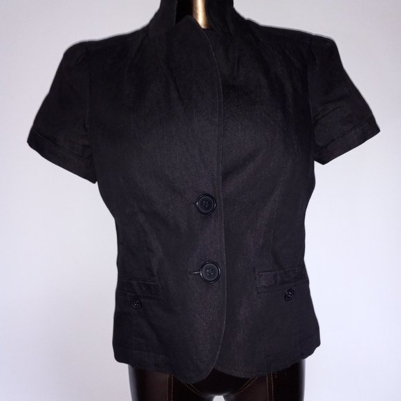 Blouse-jacket, short sleeves, lined, Reitmans women's size 12-Petite / US size 6 - Picture 2 of 13